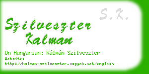 szilveszter kalman business card